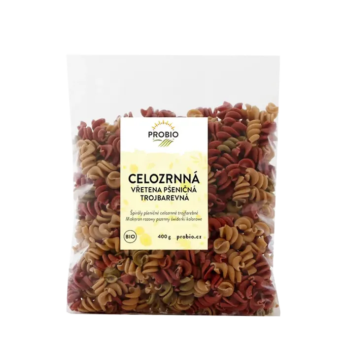 PROBIO Vřetena pšeničná celozrnná barevná MIX  400g